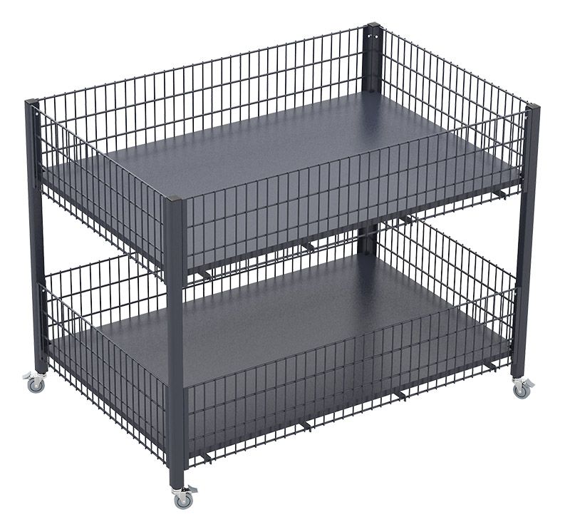 KARMET TS12-0800X1200 TEŞHİR SEPETİ TEKERLEKLİ 2 KATLI 80X120 CM